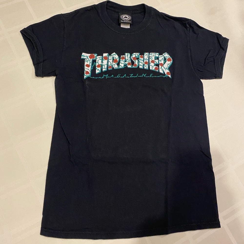 Men's roses logo Thrasher T Shirt size small